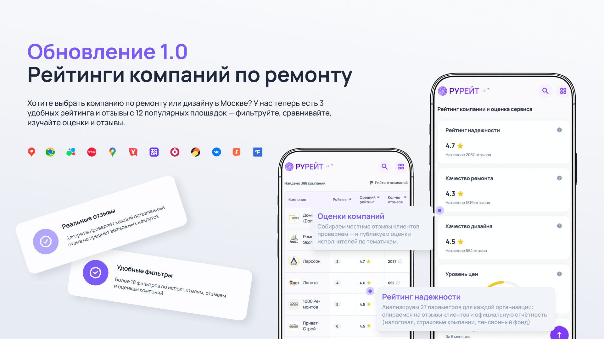 Обновление 1.0 на сайте Рурейт