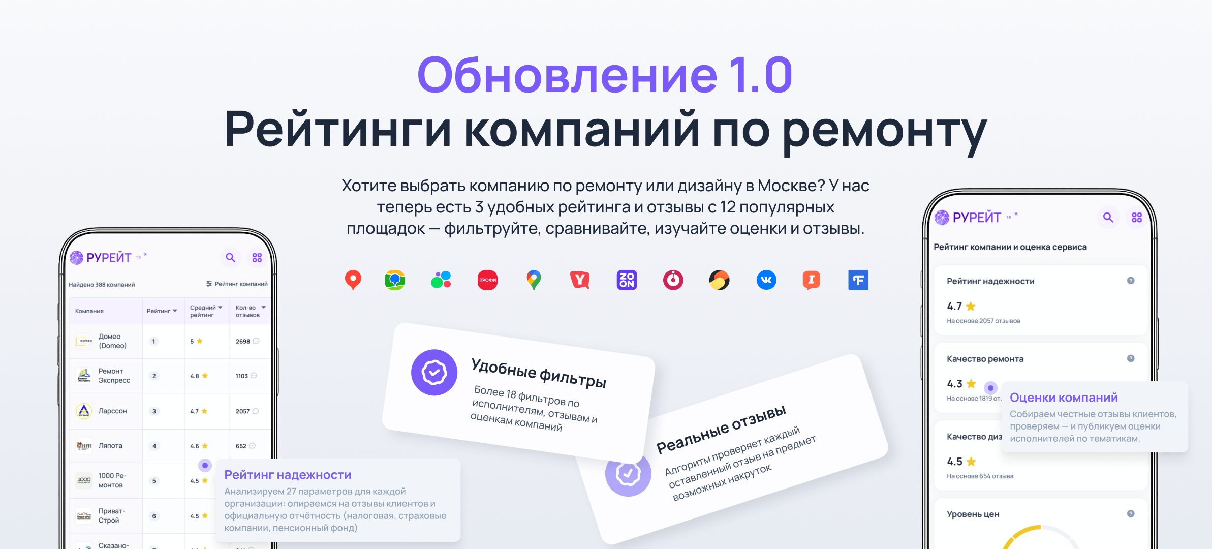 Обновление 1.0 на сайте Рурейт